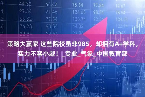 策略大赢家 这些院校虽非985，却拥有A+学科，实力不容小觑！_专业_气象_中国教育部
